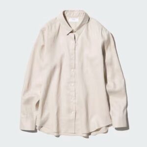 (NWOT) Uniqlo Premium Linen Shirt Natural